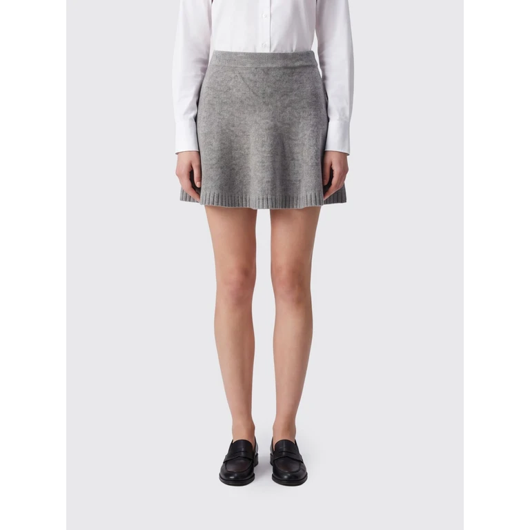Sindi High-Waisted Wool-Blend Knitted Mini Skirt (SINDISKIRTGREY)