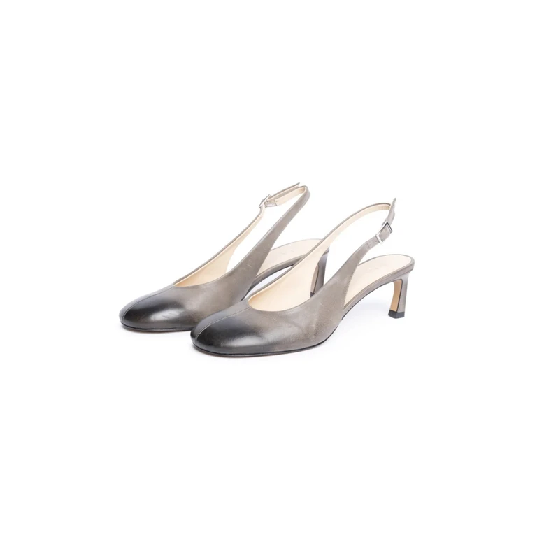 Decollete slingback Tela in brown suede leather