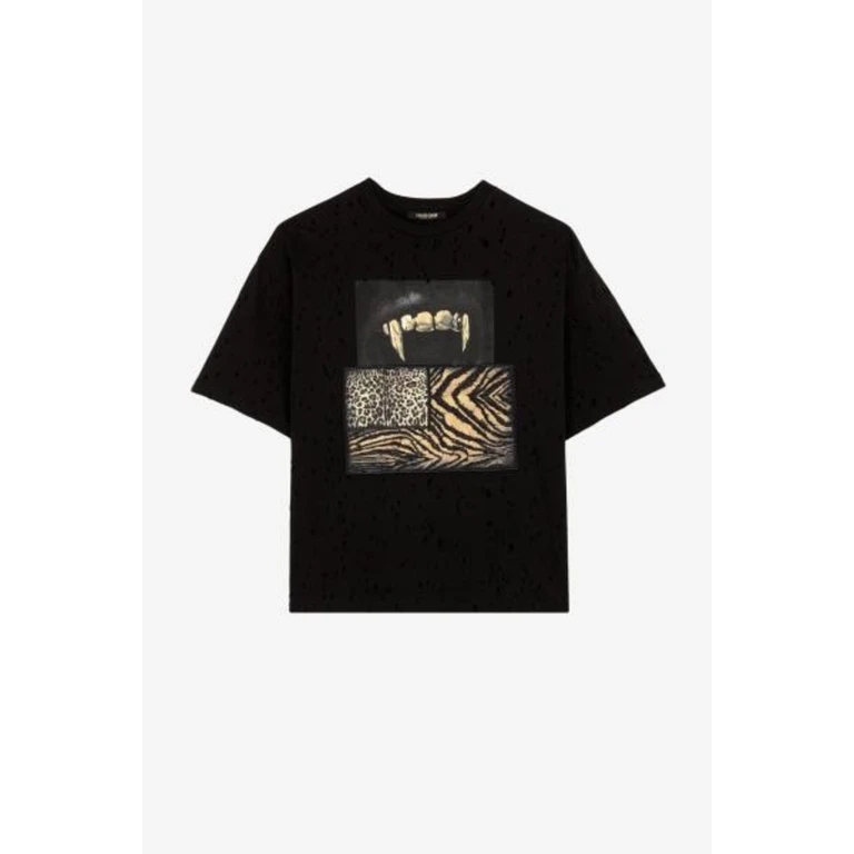 Distressed Graphic Cotton T-Shirt