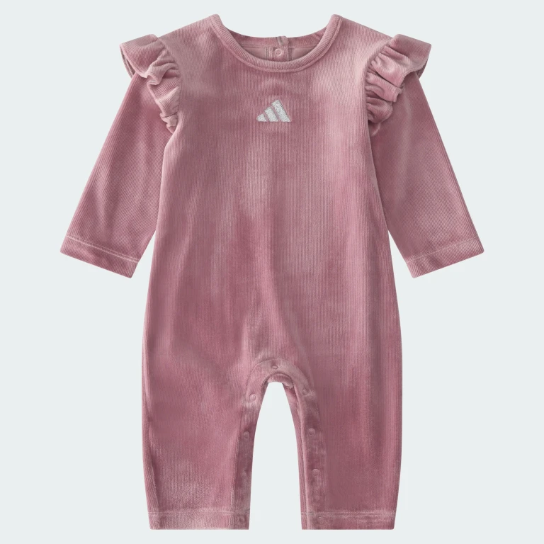 Baby Velour Ruffle Ls Coverall