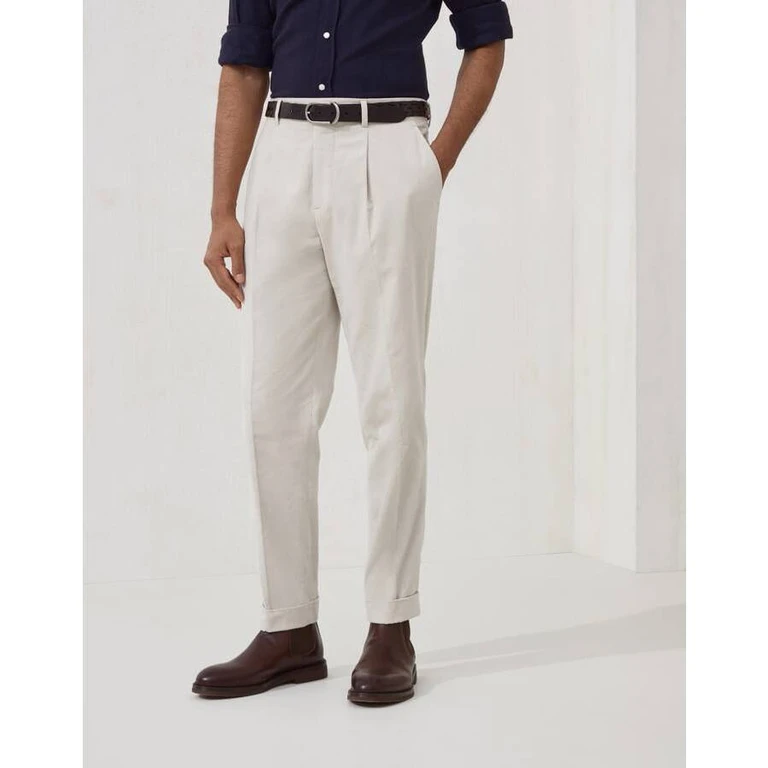 Men's Ice Cotton Pleated Trousers
