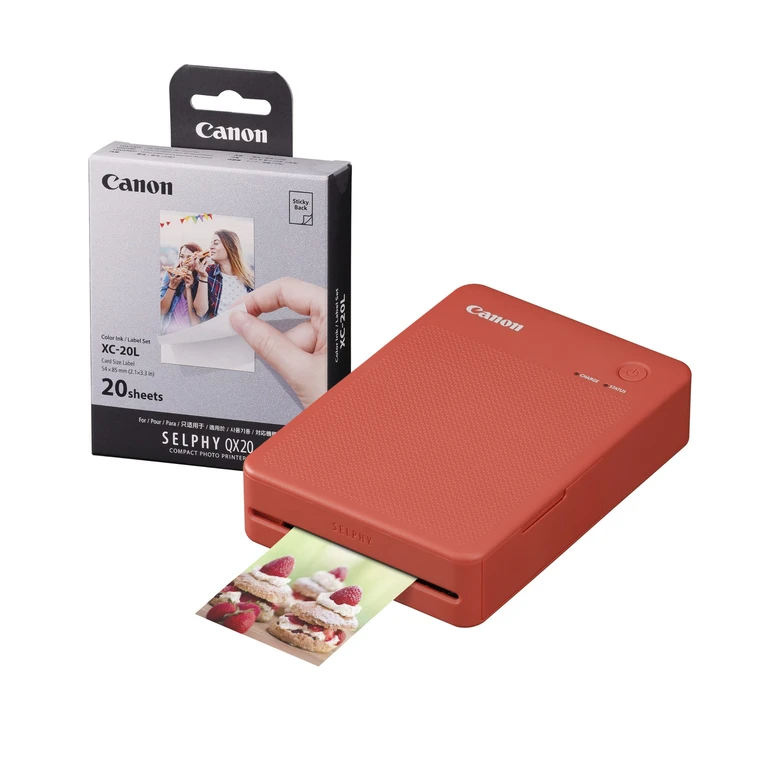 Selphy QX20 Instant Photo Printer - Terracotta Red - Printer + 2