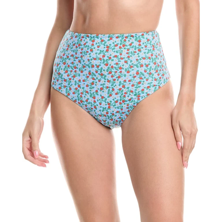 Lilly Print High-Waist Bikini Bottom