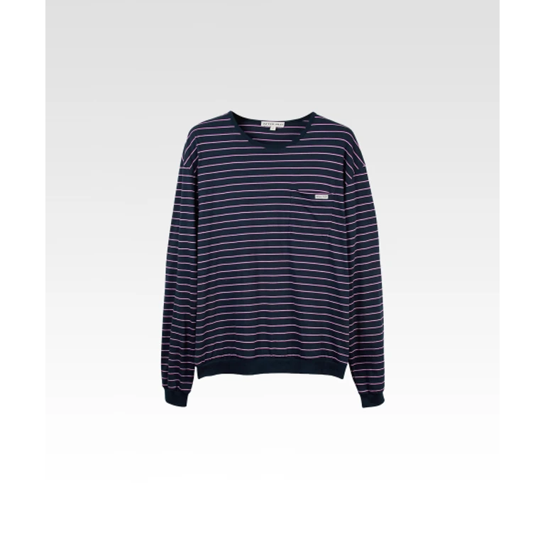 Eden Stripe Long Sleeve T-Shirt Navy