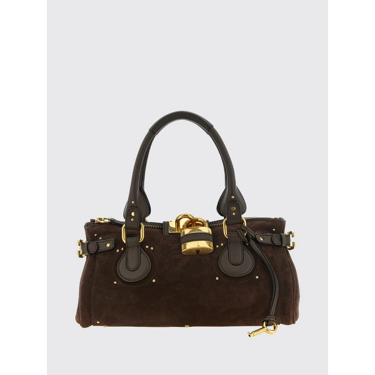CHLOÉ Paddington Suede Calfskin Handbag with Padlock (CH26AS802S7724X)