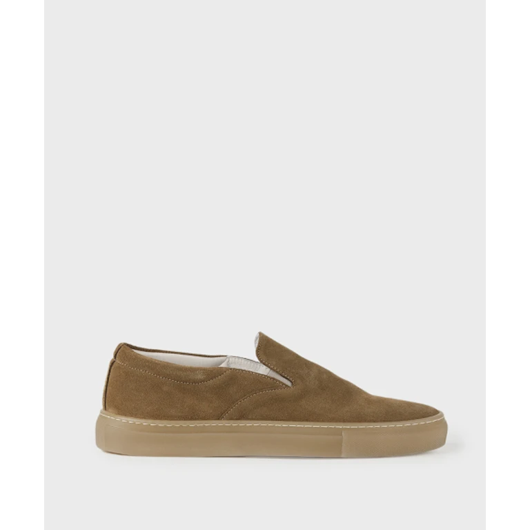 Brown Velour Leather Slipon