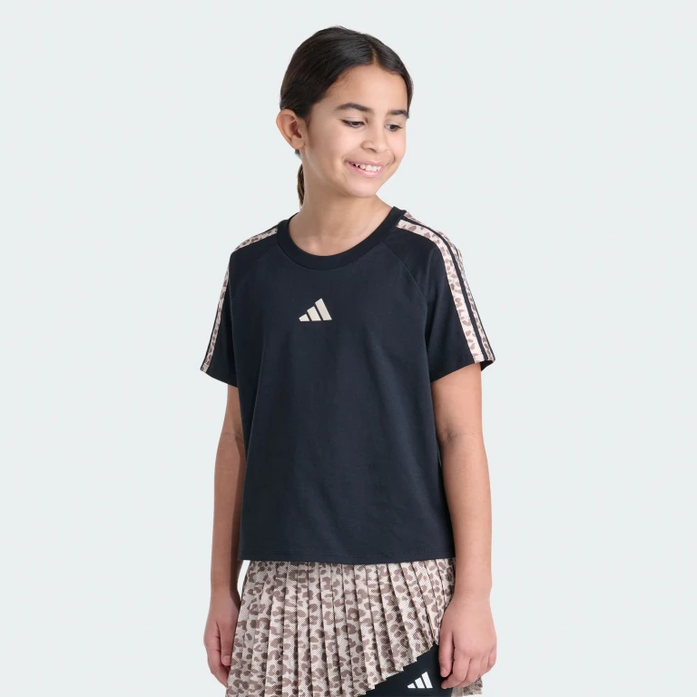 Kids' Short Sleeve Printed 3-Stripes Raglan Tee