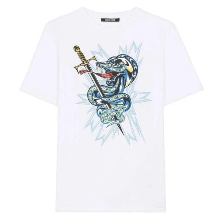 Snake Print Graphic Cotton T-Shirt