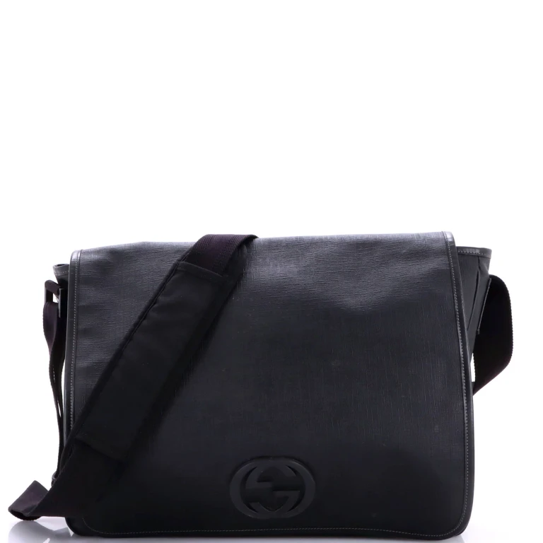 Interlocking G Messenger Bag Coated Canvas Large