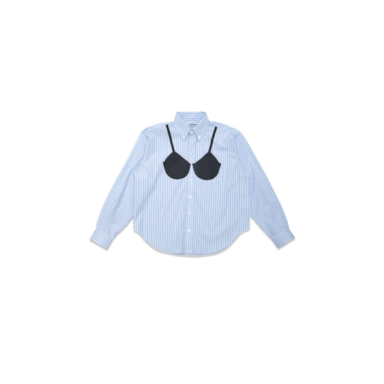 women tromper the oeil button down