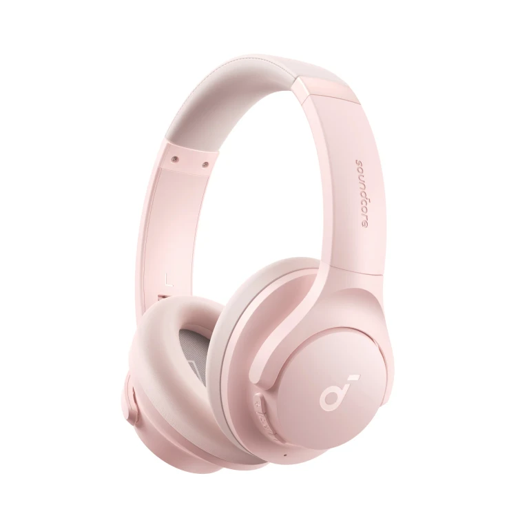 Q20i Plus Hybrid Active Noise Cancelling Over-Ear Bluetooth Headphones - Pink
