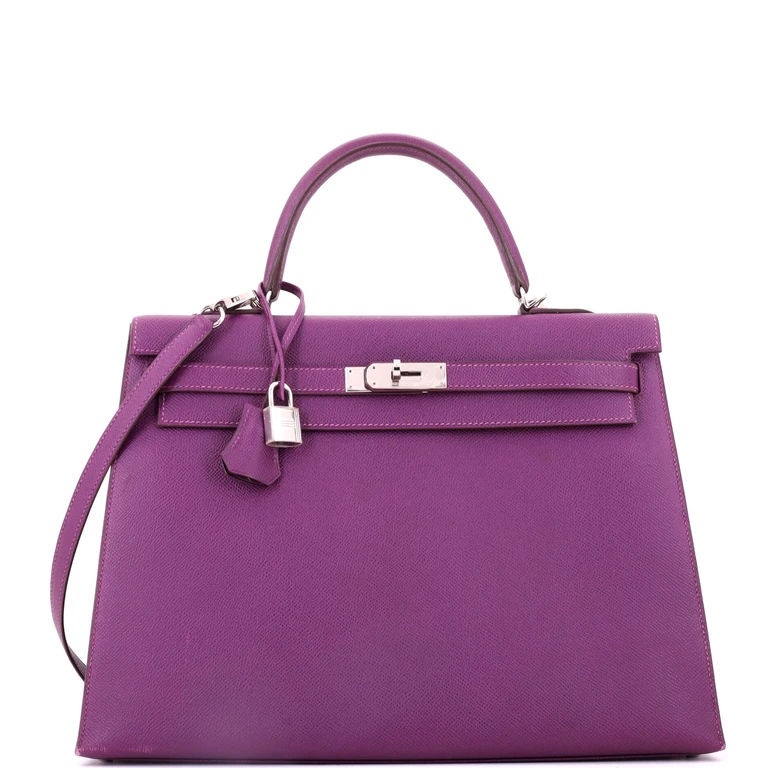 Kelly Handbag Anemone Epsom with Palladium Hardware 35