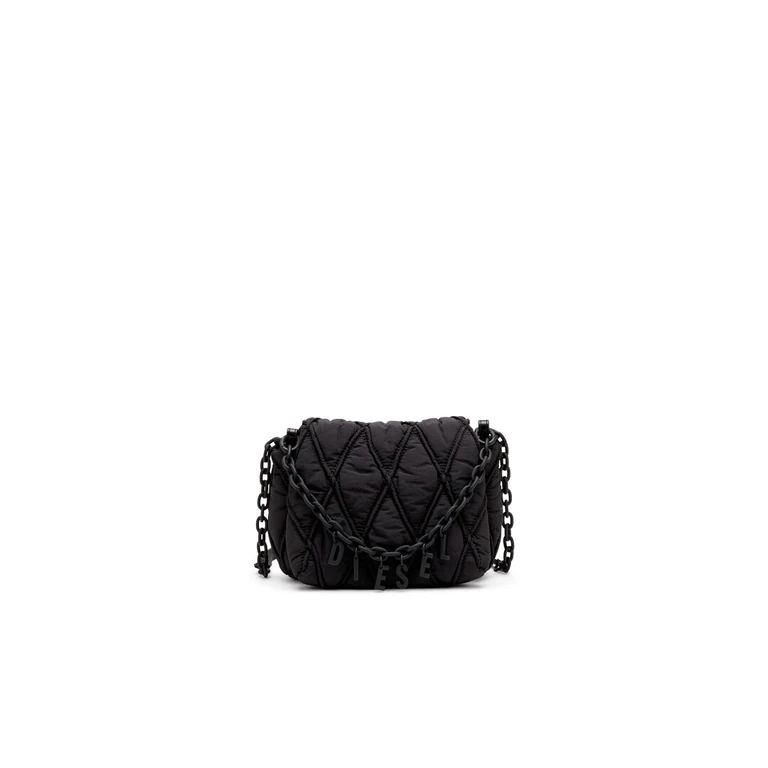 Charm-D S-Small shoulder bag in quilted nylon - Shoulder Bags - Woman - Black