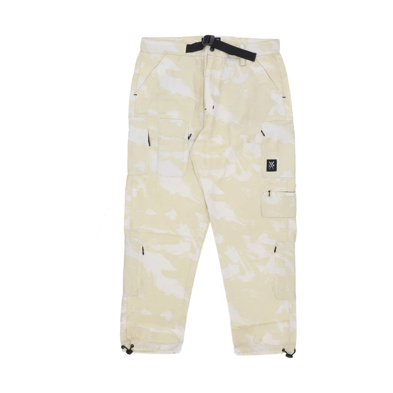Long Men's Hidden Cargo Pants Off White/camo