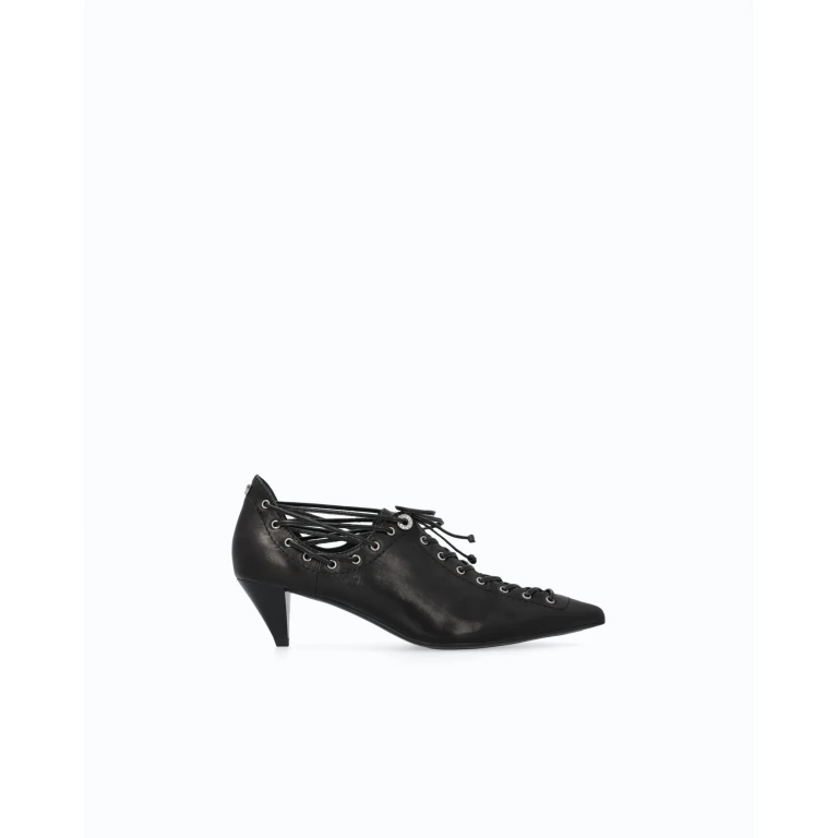 Décolleté en nappa avec lacets et talon conique - 35