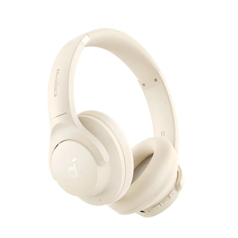 Q20i Plus Hybrid Active Noise Cancelling Over-Ear Bluetooth Headphones - White
