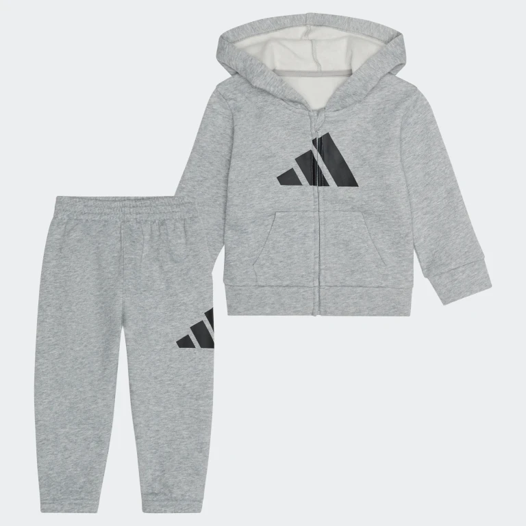 Baby 2-Piece Long Sleeve Full-Zip Essential Fleece Big Logo Jacket & Jogger Set