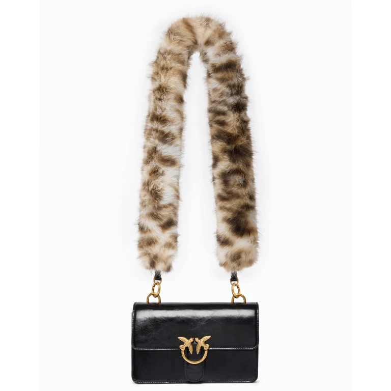Sac à bandoulière Mini Love Bag One Light en cuir brillant à double bandoulière