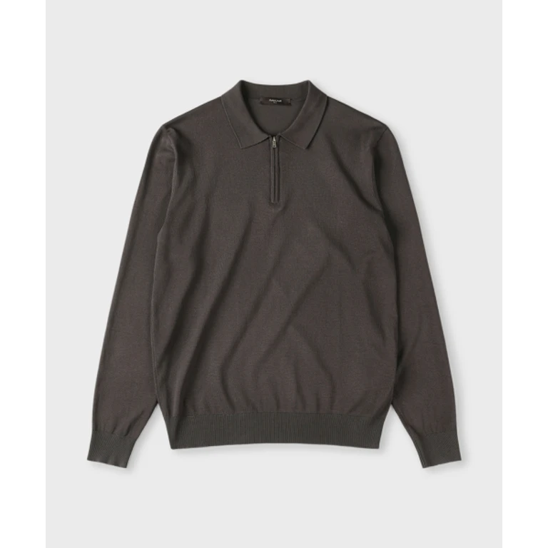 Charcoal Half-Zip Polo Knit