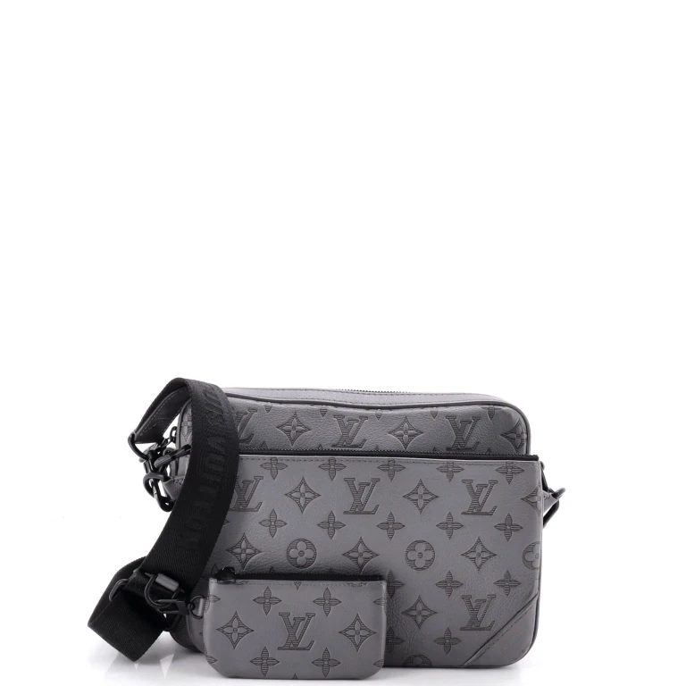 Trio Messenger Bag Monogram Shadow Leather