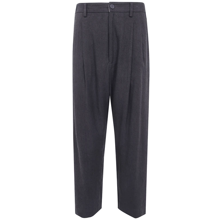 Drop-Crotch Pleated Trousers