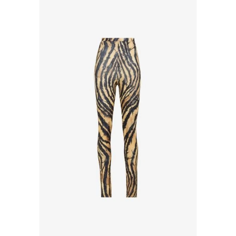 Zebra-Print High-Waist Leggings
