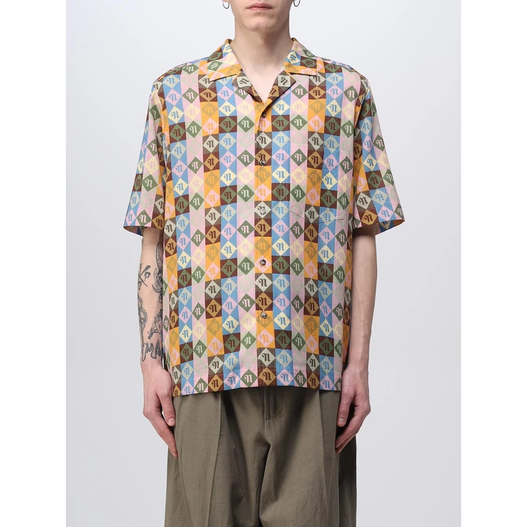 Shirt Men color Orange (NU23BCSH00216DIAMONDCHECK)
