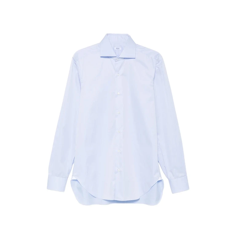 Spread-collar Button-up Shirt