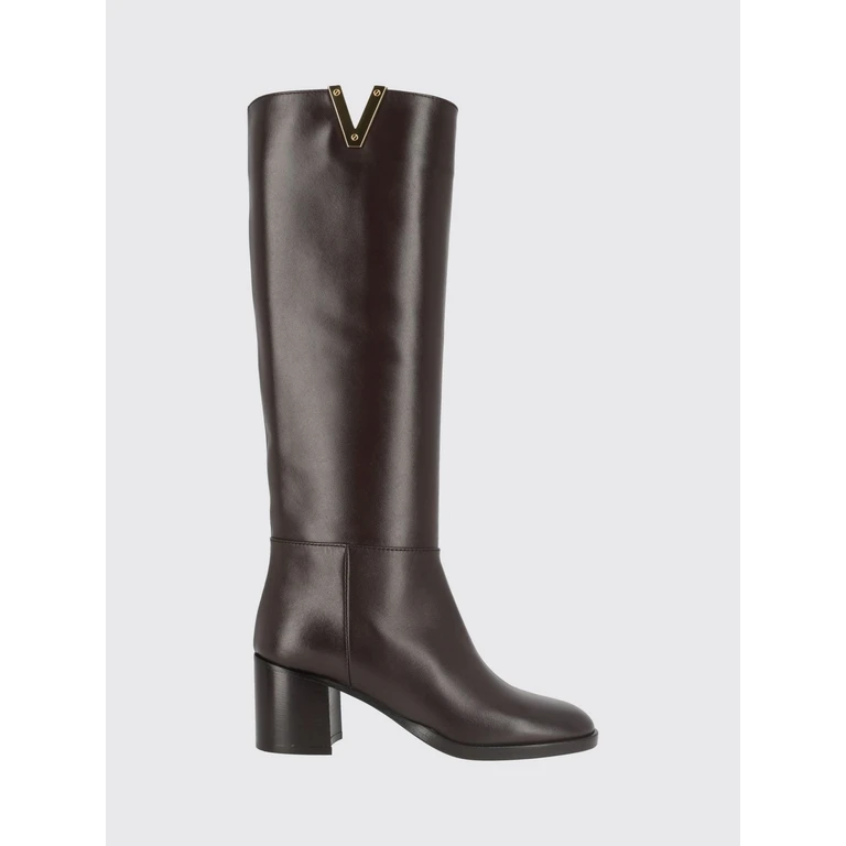 Smooth Leather Knee-High Boots with Medium Heel (4720TESTADIMORO)