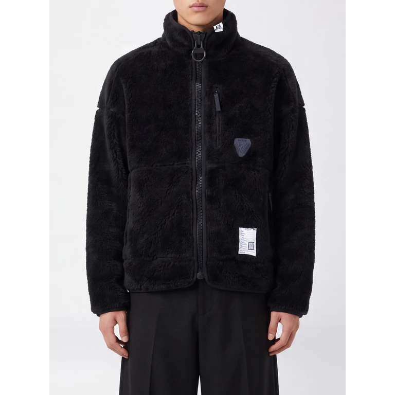 Fleece Jacket with High Neck and Embroidered Logo (J17BL751BLACK)