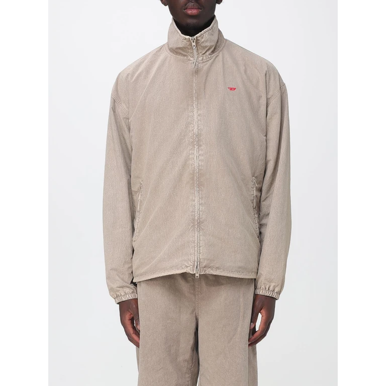 Nylon Windbreaker Jacket with High Neck and Oval D Logo (A228510PLBH77F)