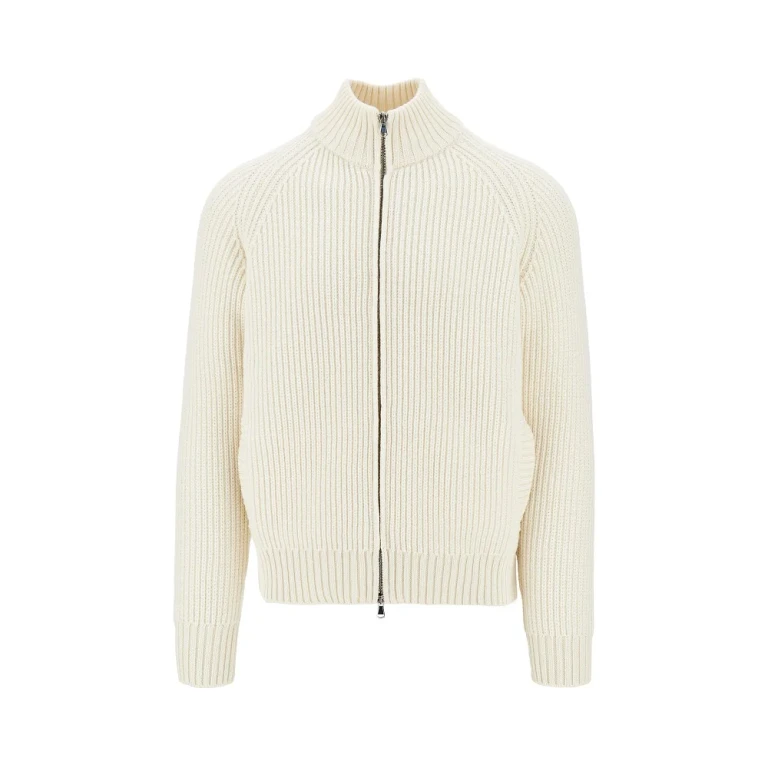 English rib wool full-zip cardigan Man 48