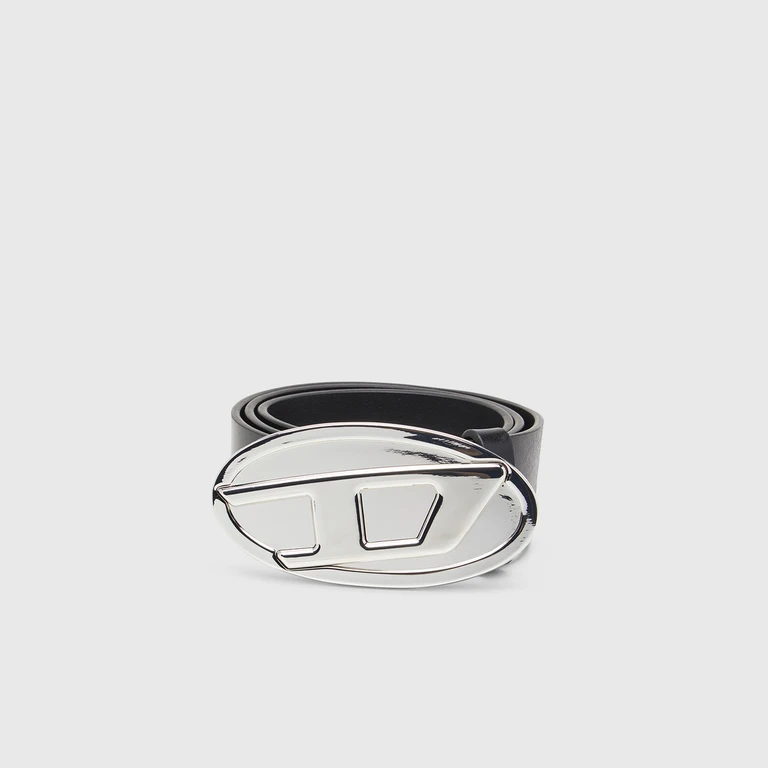 4cm leather belt with Oval D plaque - Belts - Woman - Black