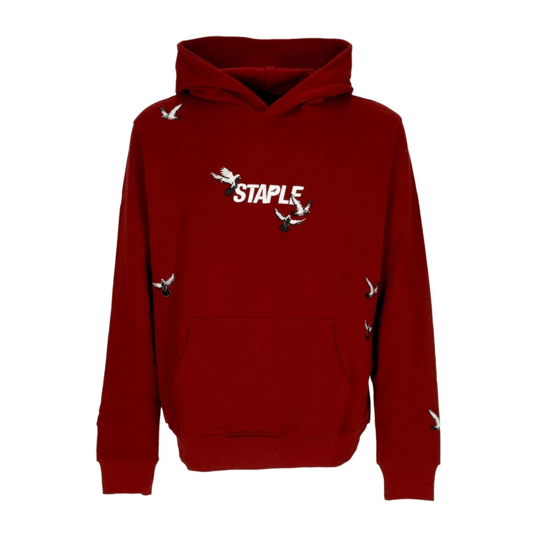 Men's Lightweight Hooded Sweatshirt Flock Logo Hoodie Burgundy