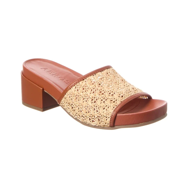 Clark Heeled Leather & Canvas Sandal