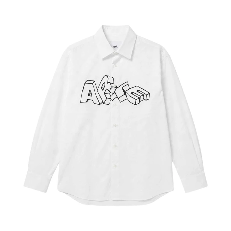 Camicia Donna Bianco con Stampa Grafica