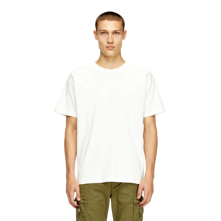 T-shirt with solid color panels - T-Shirts - Man - White