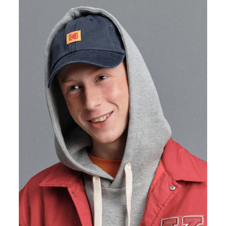 Relaxed Fit Square Logo Ball Cap NAVY