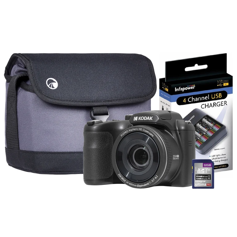 PIXPRO AZ255 16MP 25x Astro Zoom Bridge Camera - Black - Camera