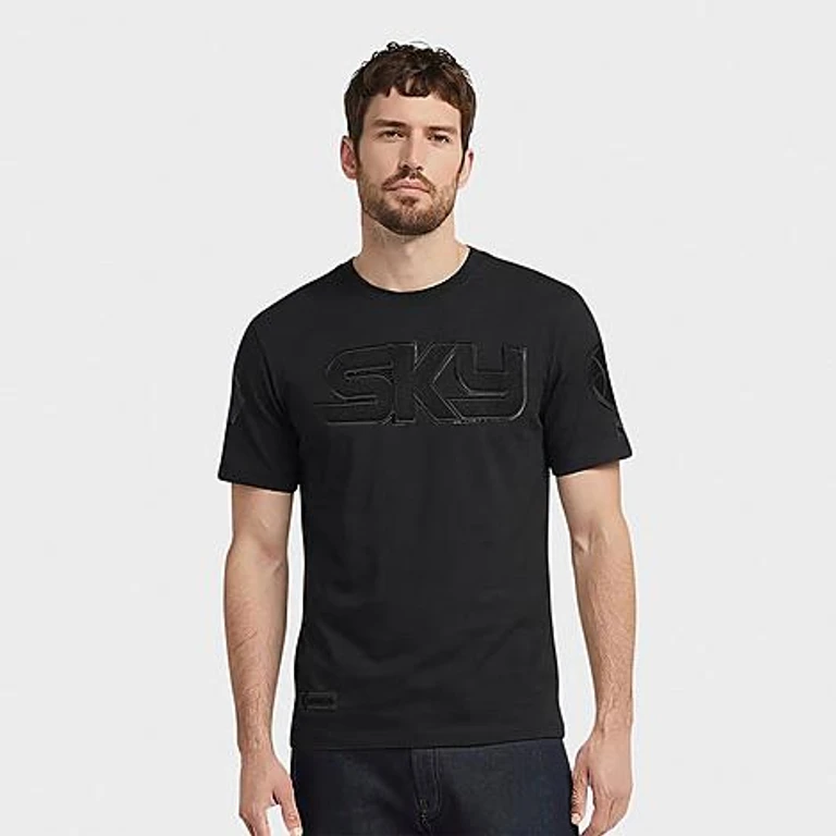 Men's Chicago Sky WNBA Classic Chenille Triple T-Shirt in Black Size: Small