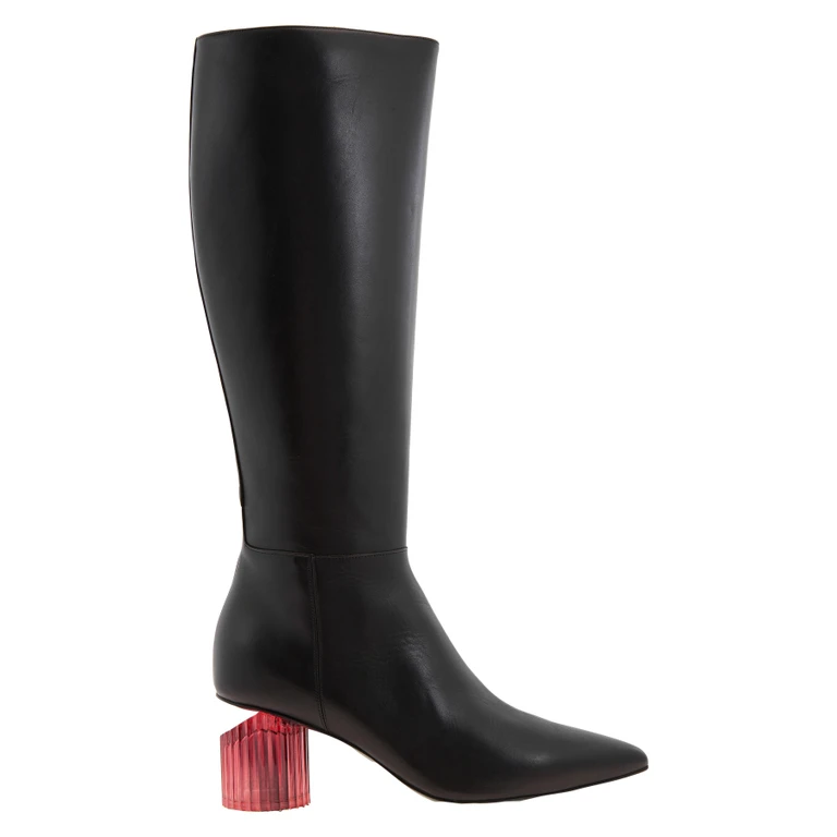 Knee-High Boots with Block Heel