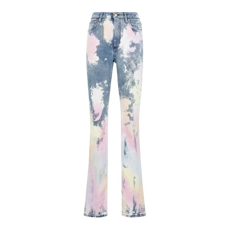 Acid Wash Flared Denim Jeans