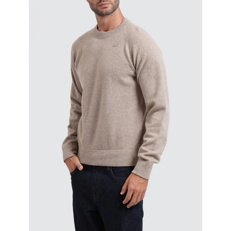 Wool Long-Sleeved Crewneck Jumper with Ribbed Trims (K2145TW653)