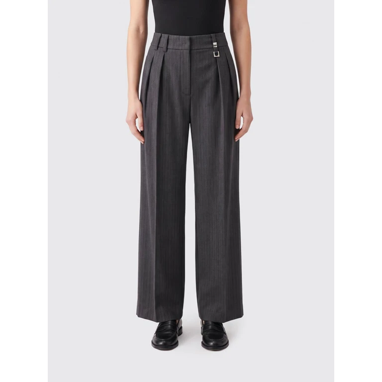 Tailored-Hose mit weitem Bein in Grau