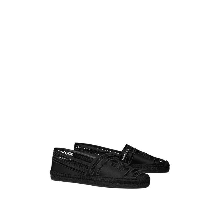 espadrillas low women Tory Burch - open weave espadrille - black
