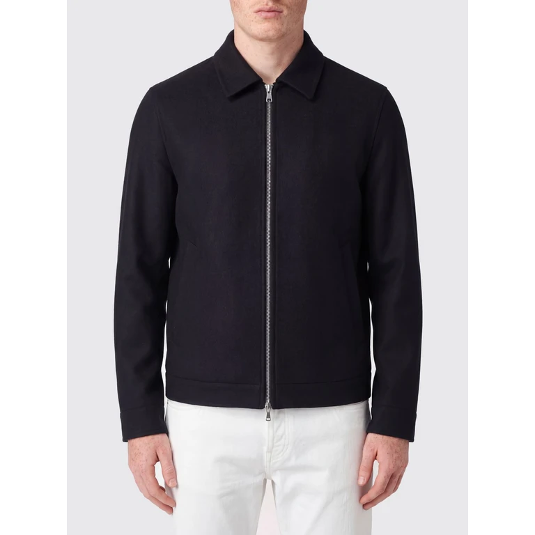 Pure Wool Shirt Jacket with Classic Collar and Zip Closure (BILL40023811)