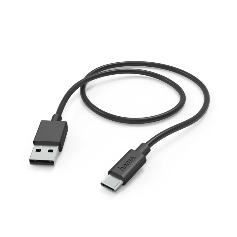 Hama Charging Cable, USB-A - USB-C, 1 m, 480 Mbit/s, Black