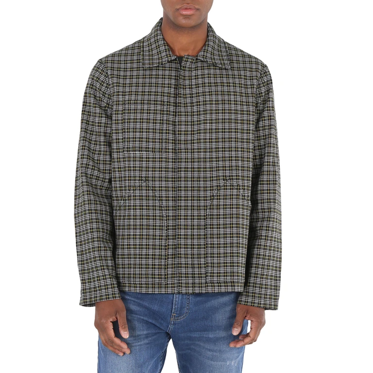 Mens Black Zebra And Check Print Reversible Jacket