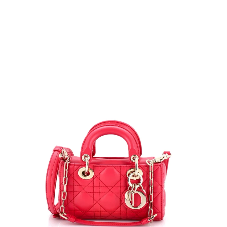 Lady D-Joy Bag Cannage Quilt Lambskin Micro