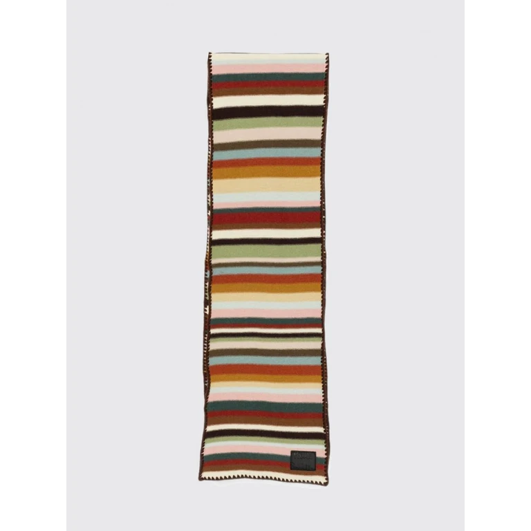 Multicolour Striped Wool Scarf with Embroidered Logo (W1A251GNW32492)